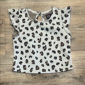 Lilt Gray and Brown Leopard Print Kids Tee